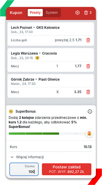 Superbet kupon ekstraklasa