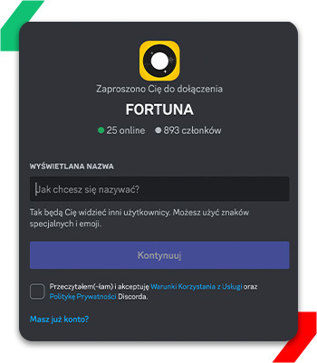 Fortuna Discord freebet