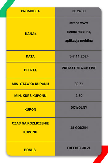 30 za 30 freebet Fortuna