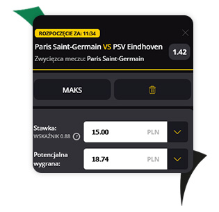 Kupon w LVBET na PSG - PSV