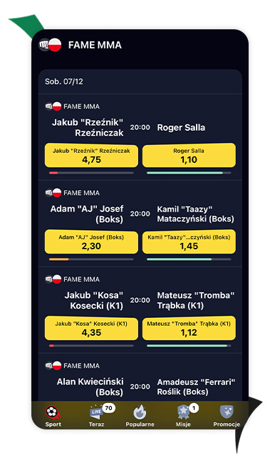 Betclic zakłady na Fame MMA