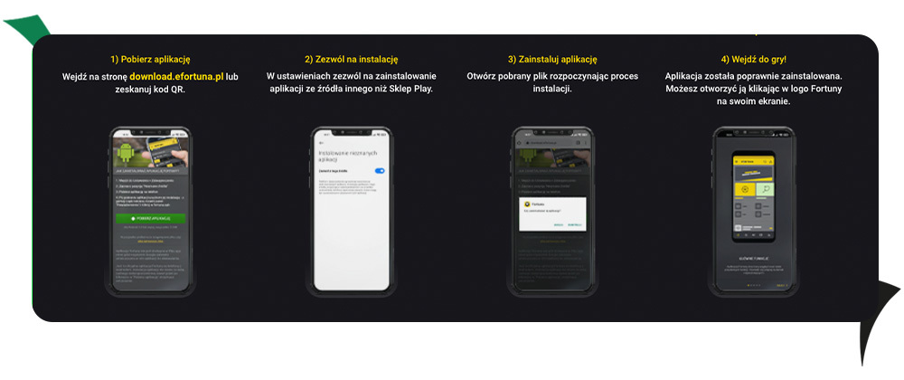 fortuna aplikacja kroki do instalacji