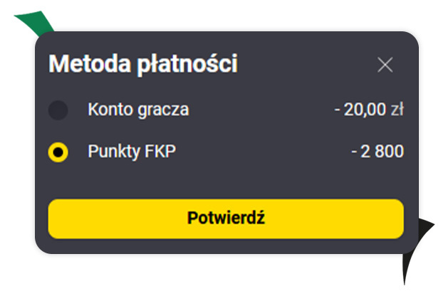 fortuna płatność punktami