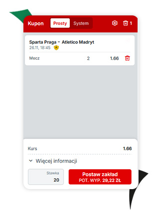 Superbet Sparta Praga - Atletico kurs