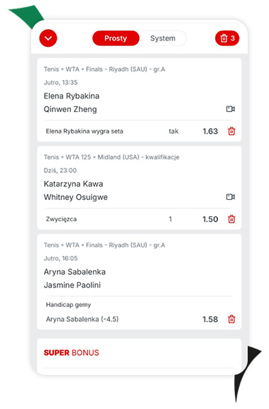 kupon AKO WTA Superbet