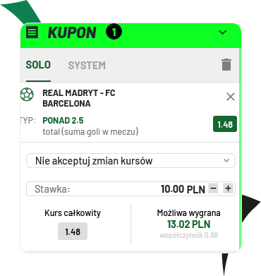 kupon na Real - Barcelona w Totalbet