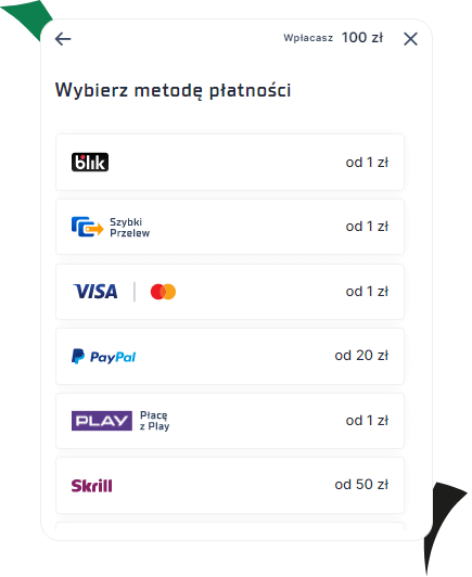 metody wpłaty sts wybór